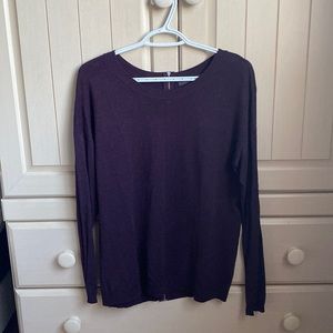 suzy shier purple sweater with zipper, size medium